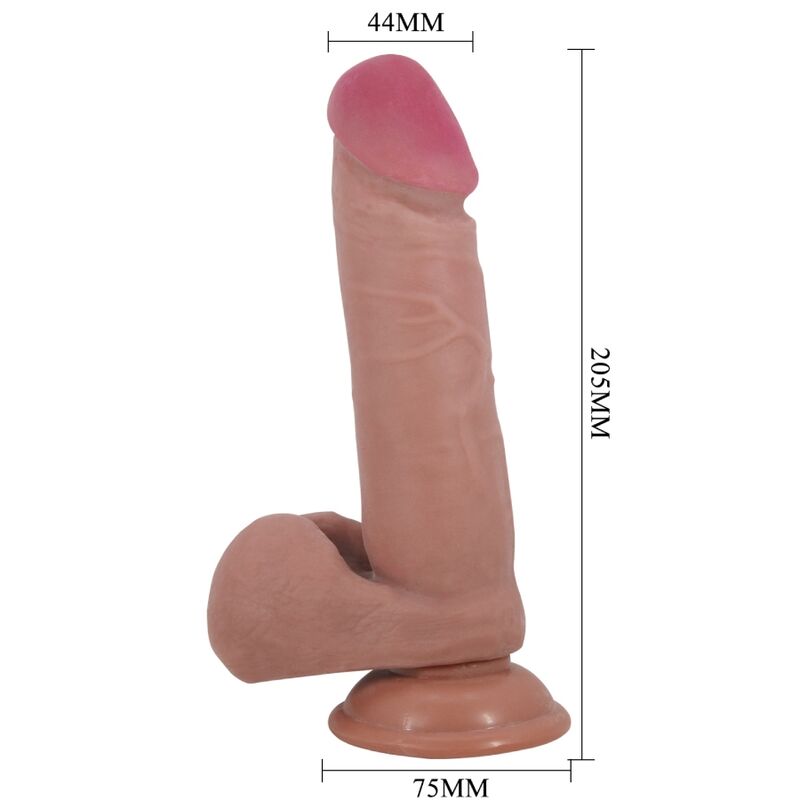 PRETTY LOVE - GLIDENDE HUD-SERIE REALISTISK DILDO MED GLIDENDE HUD SUGEKOP KØD 20,5 CM