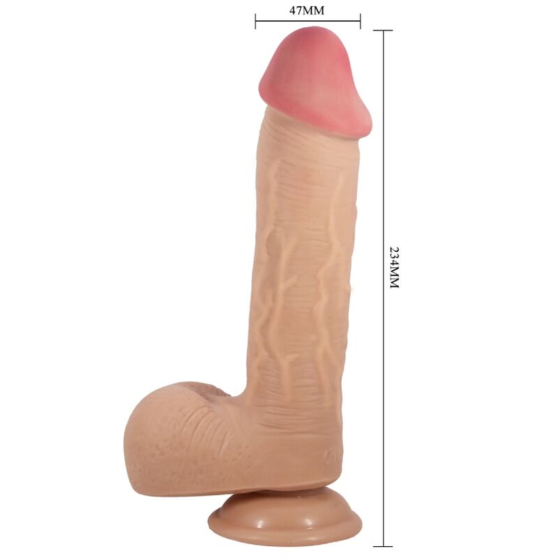 PRETTY LOVE - GLIDENDE HUD-SERIE REALISTISK DILDO MED GLIDENDE HUD SUGEKOP KØD 23,4 CM