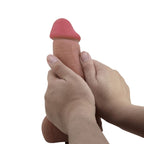 PRETTY LOVE - GLIDENDE HUD-SERIE REALISTISK DILDO MED GLIDENDE HUD-SUGEKOP BRUN 23,4 CM