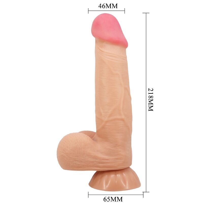 PRETTY LOVE - GLIDENDE HUD-SERIE REALISTISK DILDO MED GLIDENDE HUD-SUGEKOP FJERNBETJENING FLESH 21,8 CM