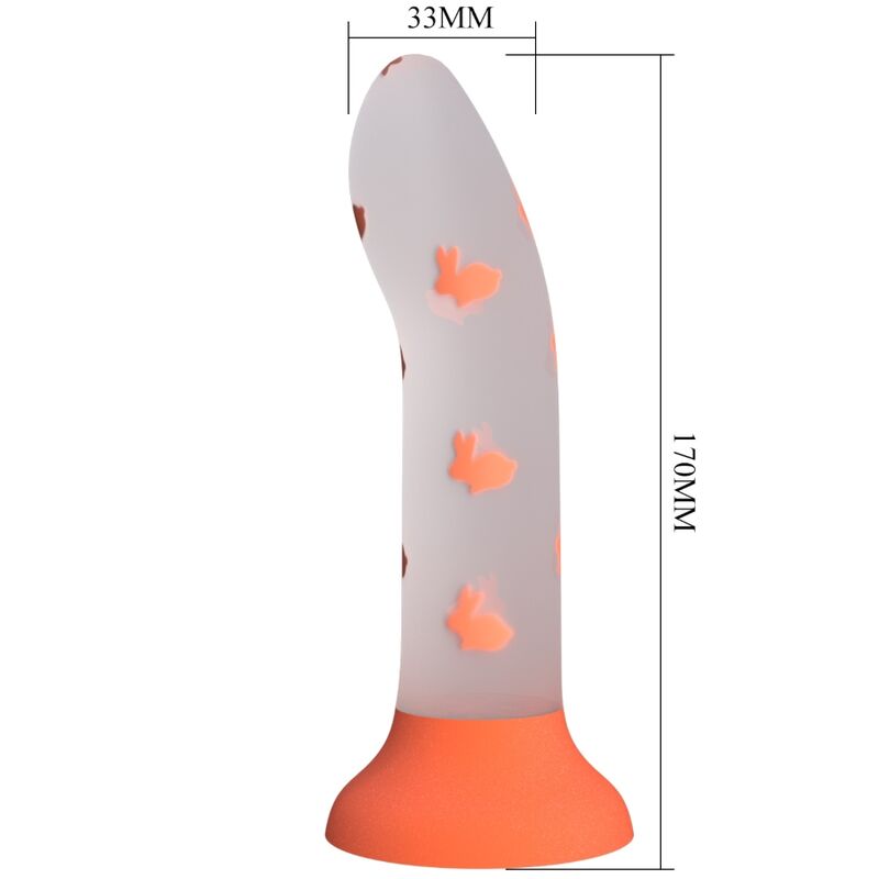 PRETTY LOVE - MAGISK NIGHTFALL-DILDO UDEN VIBRATION LYSENDE ORANGE