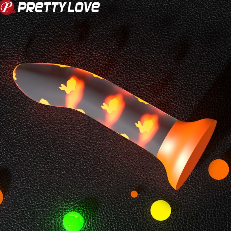 PRETTY LOVE - MAGISK NIGHTFALL-DILDO UDEN VIBRATION LYSENDE ORANGE