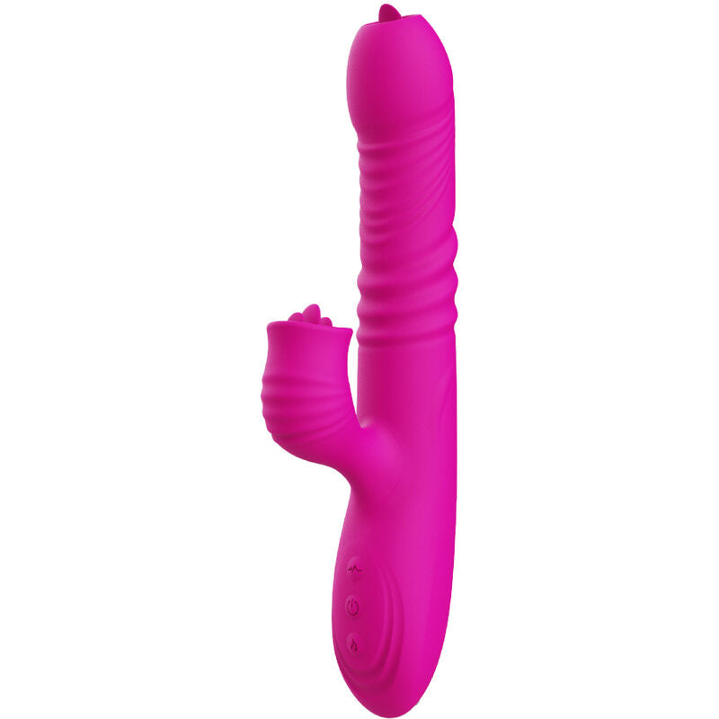ARMONY - FANNY MULTIFUNKTIONSVIBRATOR MED DOBBELTTUNGE FUCHSIA VARMEEFFEKT