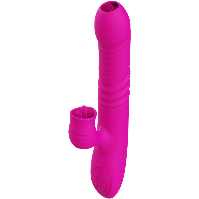 ARMONY - FANNY MULTIFUNKTIONSVIBRATOR MED DOBBELTTUNGE FUCHSIA VARMEEFFEKT