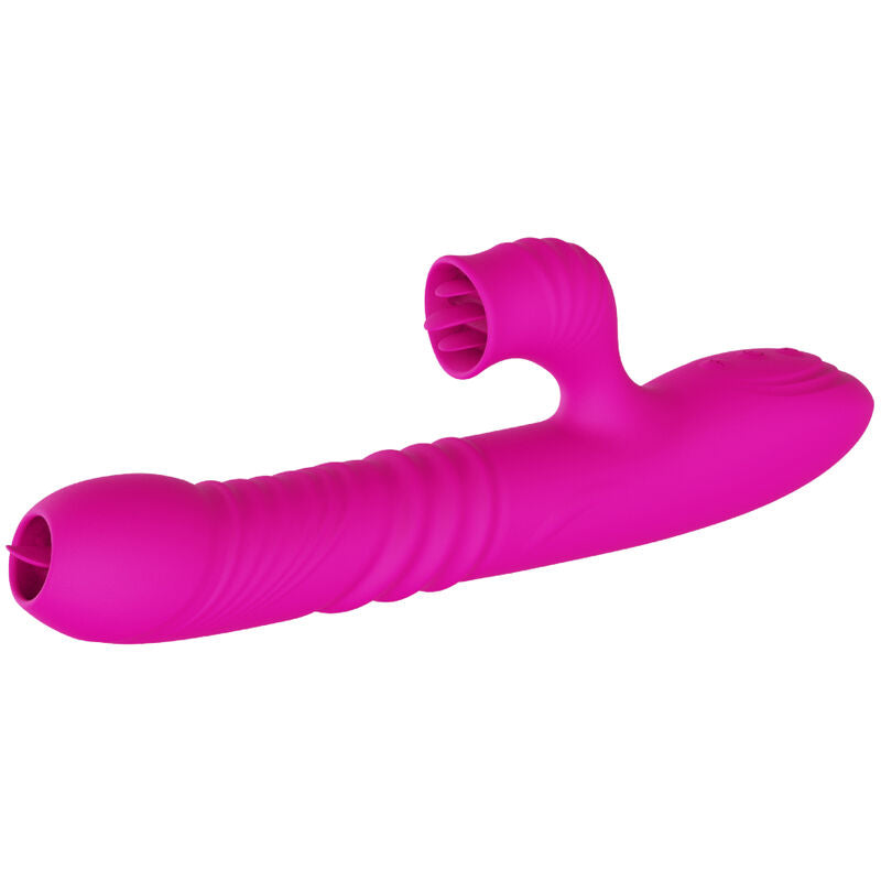 ARMONY - FANNY MULTIFUNKTIONSVIBRATOR MED DOBBELTTUNGE FUCHSIA VARMEEFFEKT