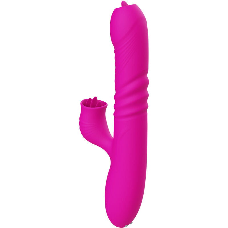 ARMONY - FANNY MULTIFUNKTIONSVIBRATOR MED DOBBELTTUNGE FUCHSIA VARMEEFFEKT