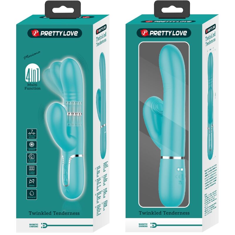 PRETTY LOVE - MULTIFUNKTIONS G-PUNKT VIBRATOR AQUA GRØN
