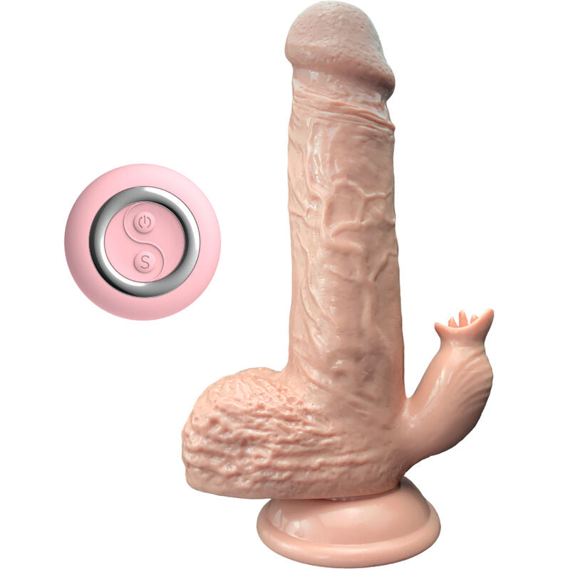 ARMONY - REALISTISK VIBRATOR & STØVENDE DILDO MED TUNGESTIMULATOR 19 CM