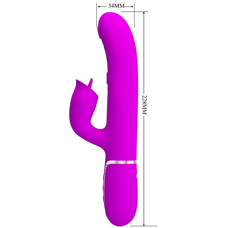 PRETTY LOVE - KANINVIBRATOR MED SLIKKEFUCHSIA