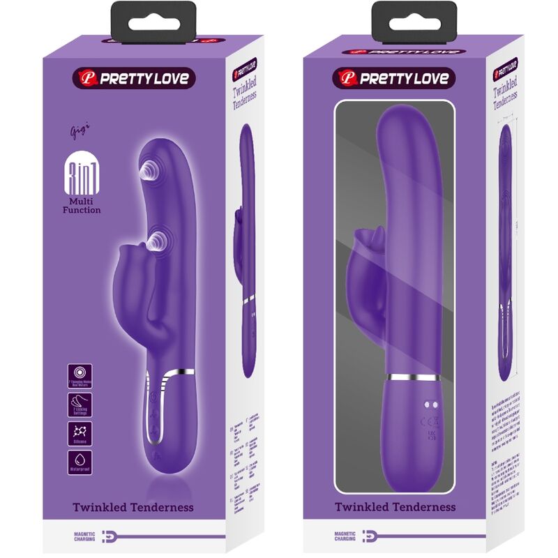 PRETTY LOVE - KANINVIBRATOR MED LILLA SLIKKE
