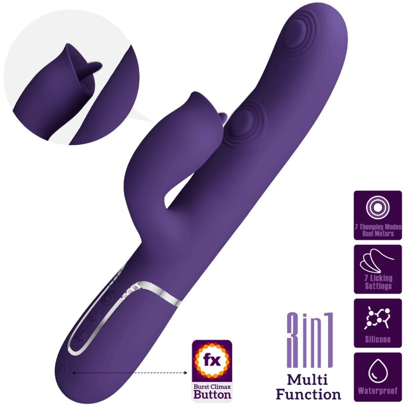 PRETTY LOVE - KANINVIBRATOR MED LILLA SLIKKE