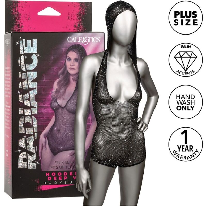 CALEXOTICS - RADIANCE HÆTTET DYB V-HÆTTE BODYSUIT PLUS SIZE