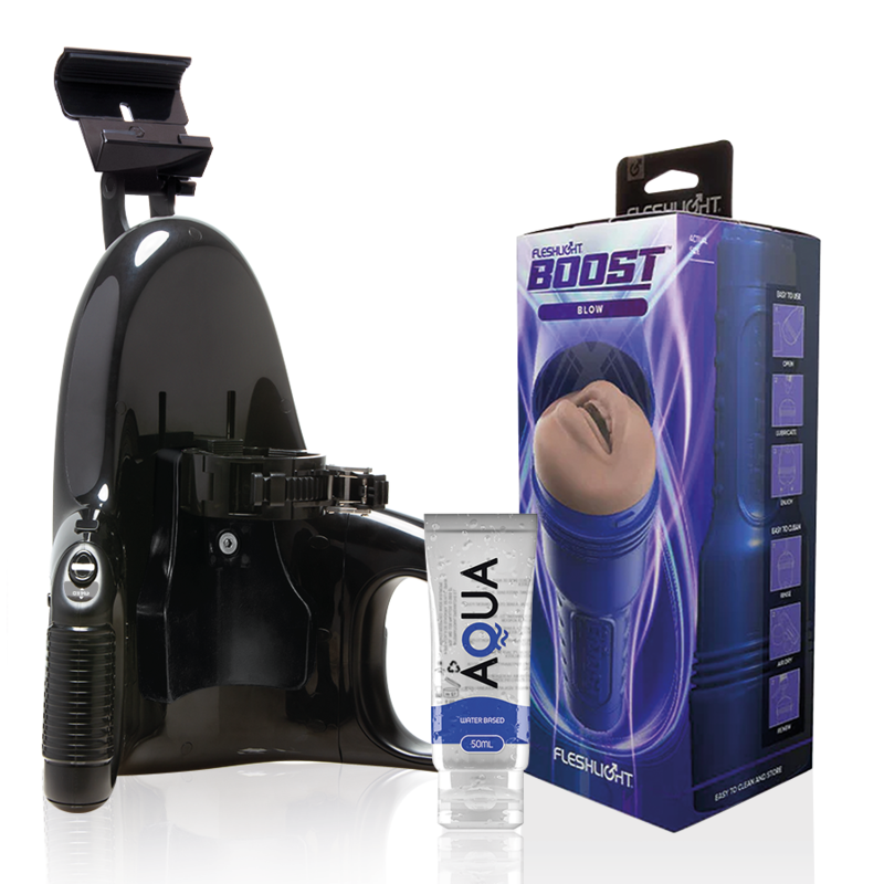 FLESHLIGHT - BLOW LM FLESH RP + UNIVERSAL LAUNCH + AQUA KVALITETS SMØREMIDDEL 50 ML