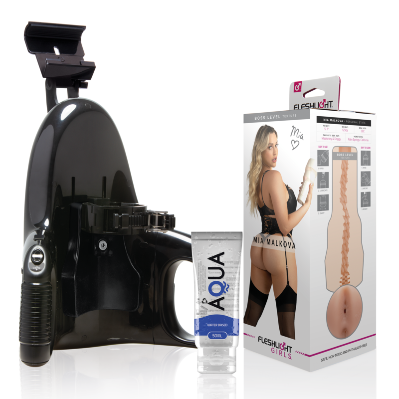 FLESHLIGHT - MIA MALKOVA BOSS LEVEL + UNIVERSAL LAUNCH + AQUA QUALITY GLIDEMIDDEL 50 ML