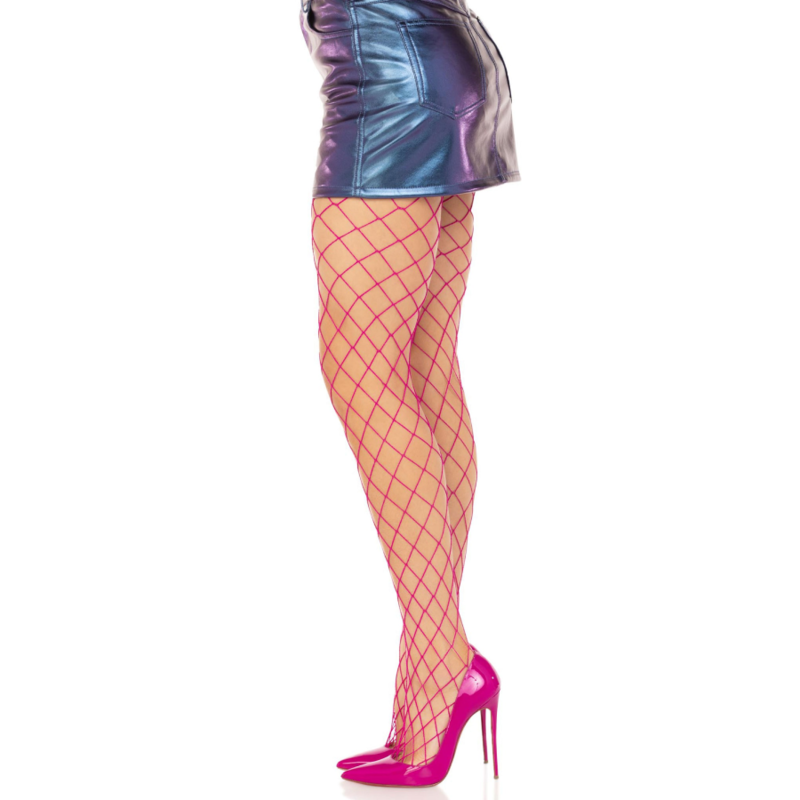 LEG AVENUE - DIAMANT FISHNNET STRØMPEBUKSER PINK
