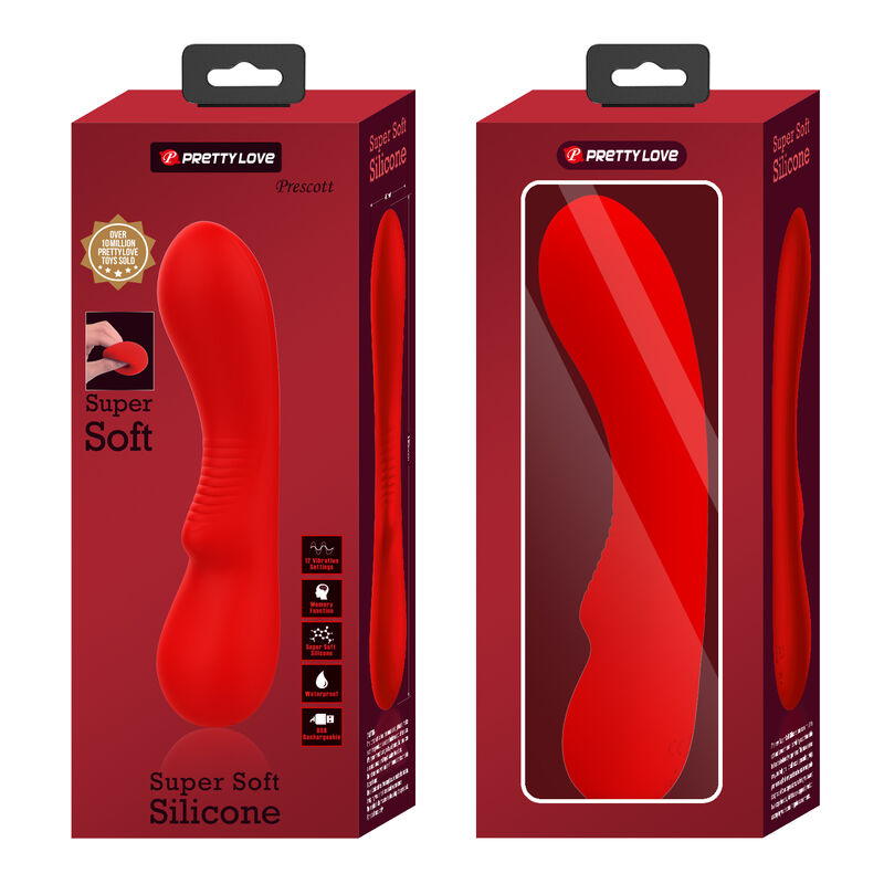 PRETTY LOVE - PRESCOTT GENOPLADELIG VIBRATOR RØD