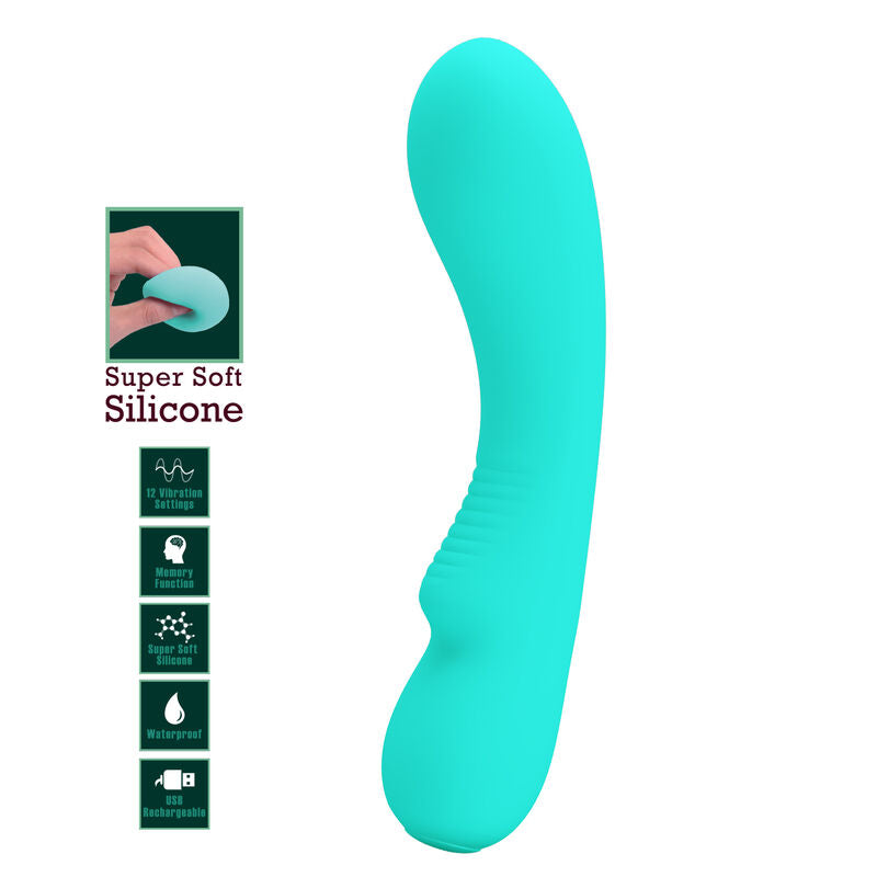 PRETTY LOVE - PRESCOTT GENOPLADELIG VIBRATOR AQUA GRØN