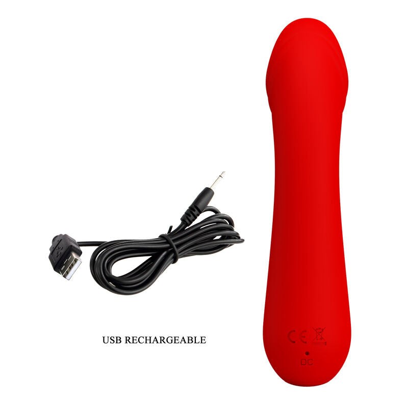 PRETTY LOVE - CETUS GENOPLADELIG VIBRATOR RØD