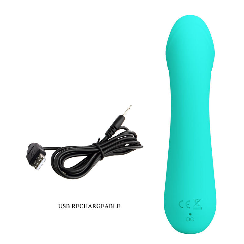 PRETTY LOVE - CETUS GENOPLADELIG VIBRATOR AQUA GRØN