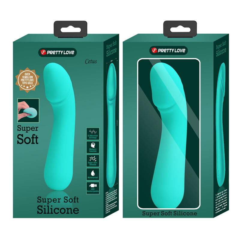 PRETTY LOVE - CETUS GENOPLADELIG VIBRATOR AQUA GRØN