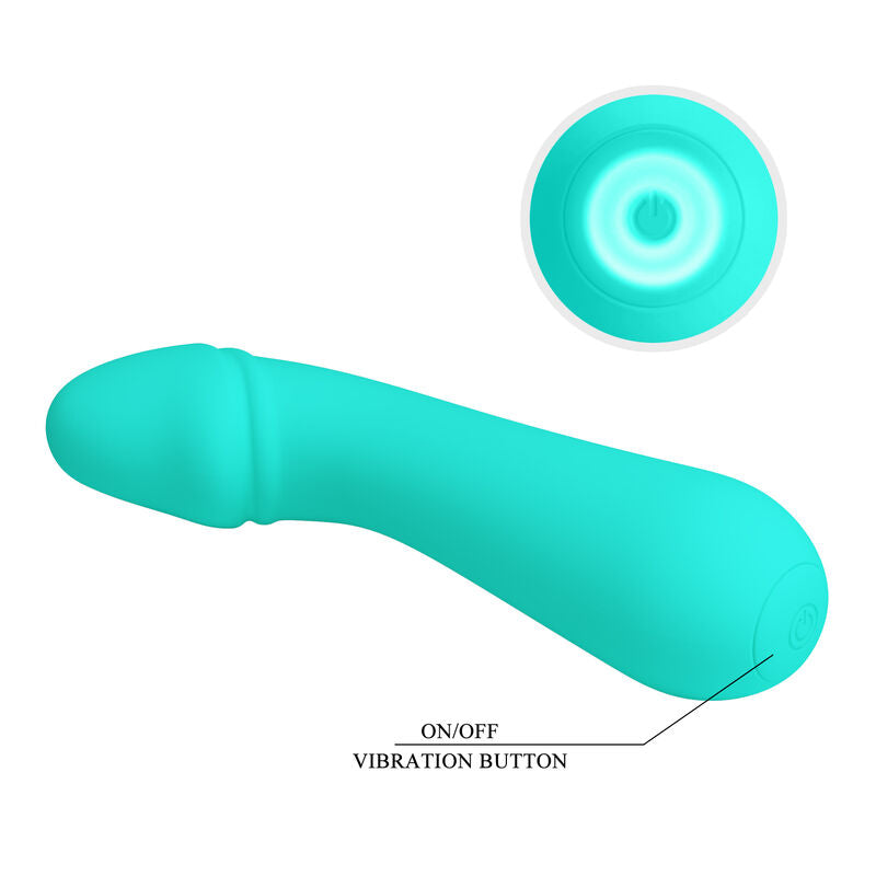 PRETTY LOVE - CETUS GENOPLADELIG VIBRATOR AQUA GRØN