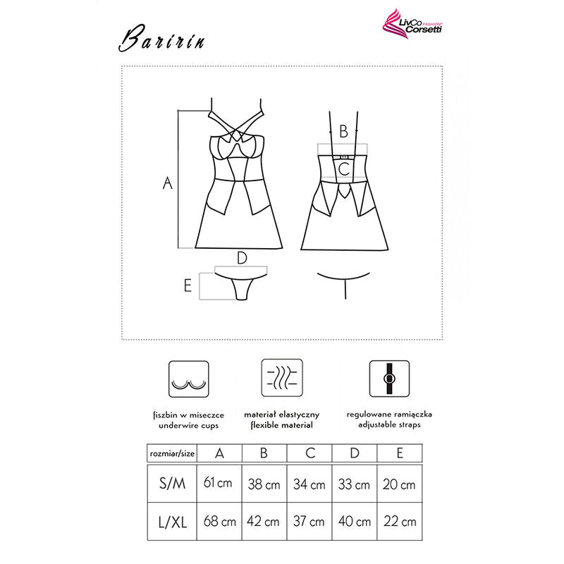 LIVCO KORSETTI MODE - BARIRIN LC 90633 SKJORTE + TRUSSER SORT