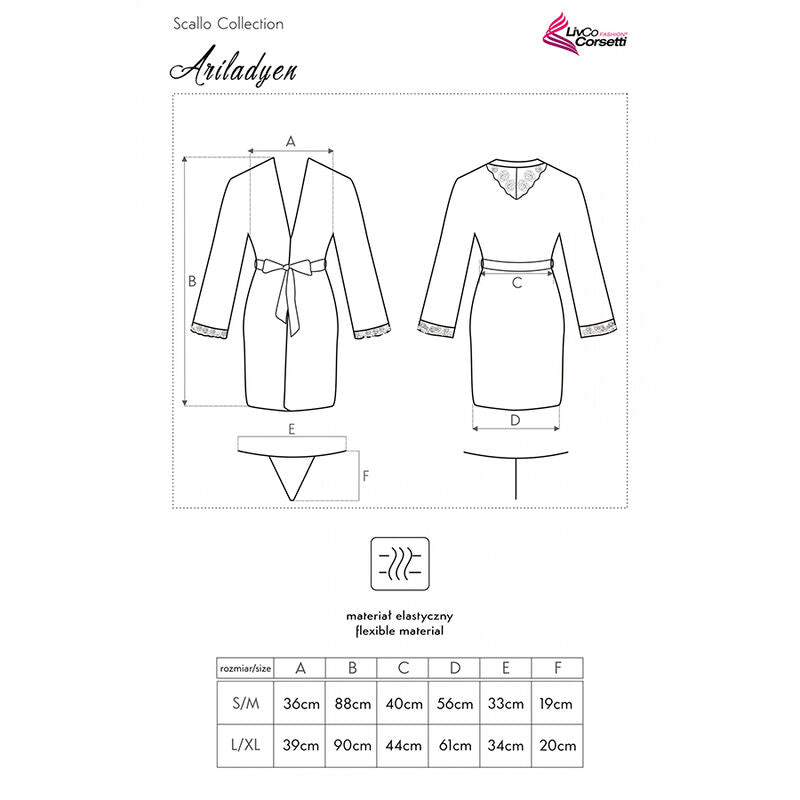 LIVCO CORSETTI FASHION - ARILADYEN LC 90568 MORGENKÅBE + TRUSSER SORT