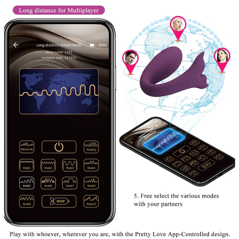 PRETTY LOVE - JAYLEEN VIBRATOR APP FJERNBETJENING LILLA