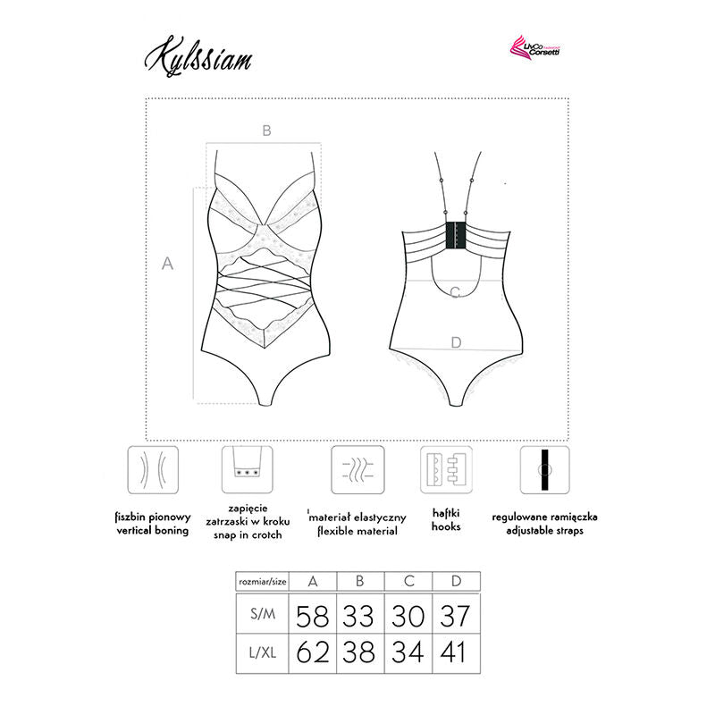 LIVCO KORSETTI FASHION - KYLSSIAM LC 90613 BODY SORT L/XL