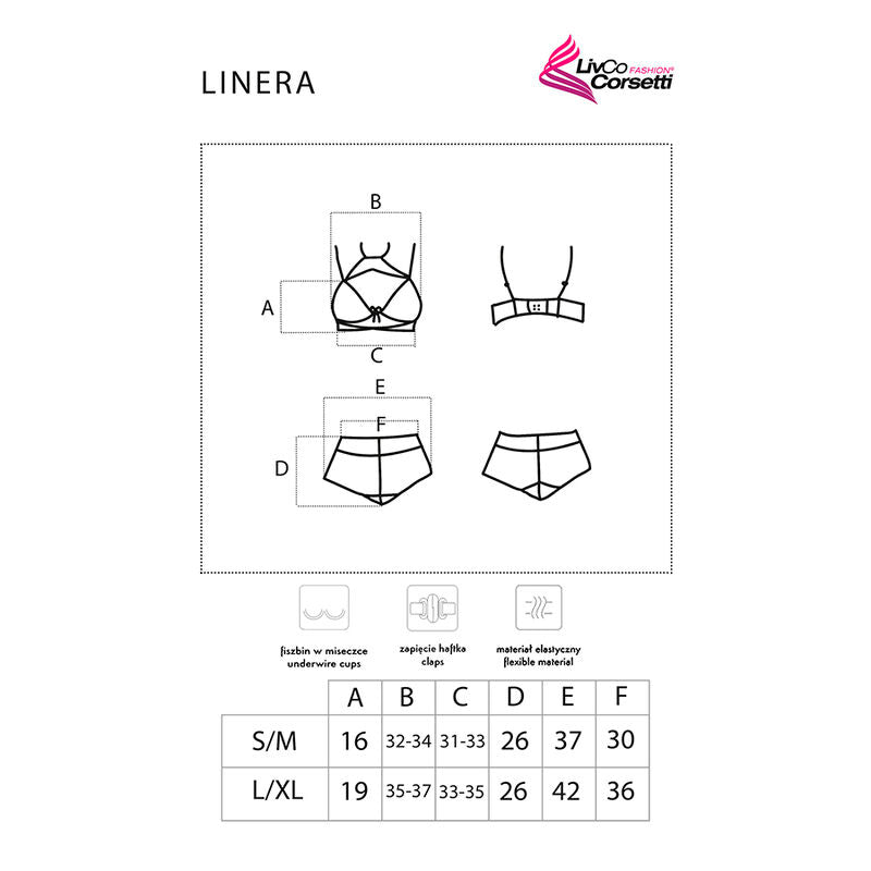 LIVCO CORSETTI FASHION - LINERA FOR THE SENSES KOLLEKTION BH + TRUSSER SORT