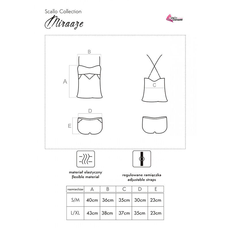 LIVCO KORSETTI MODE - MIRAAZE LC 90567 SKJORTE + SHORTS SORT