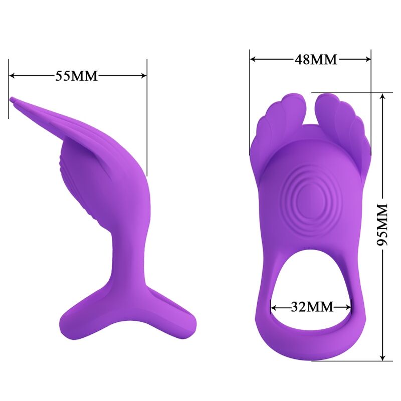 PRETTY LOVE - SILAS VIBRANT PENIS RING 7 VIBRATIONER LILLA SILIKONE