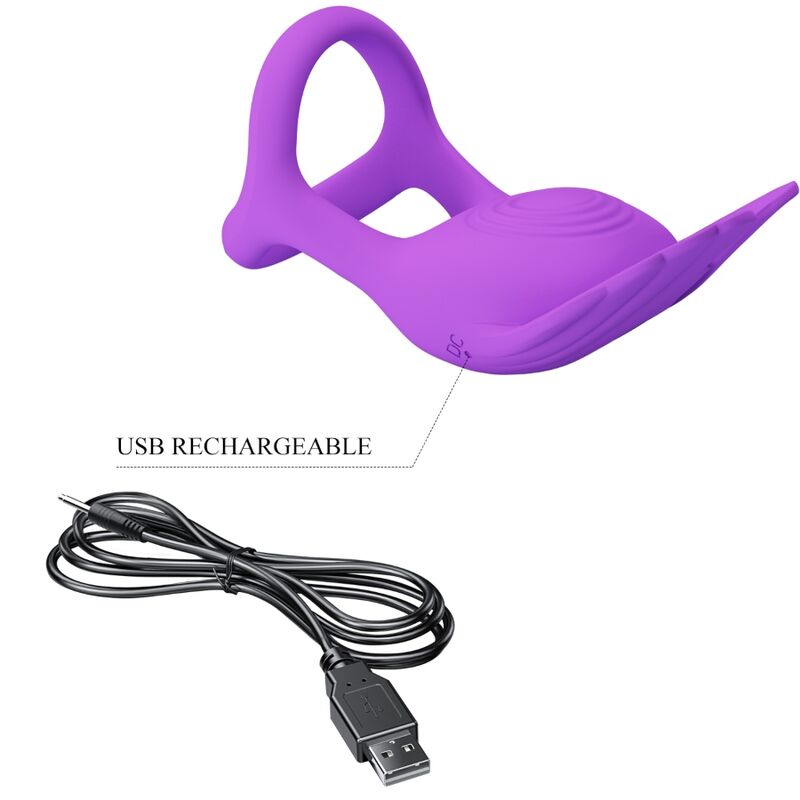 PRETTY LOVE - SILAS VIBRANT PENIS RING 7 VIBRATIONER LILLA SILIKONE