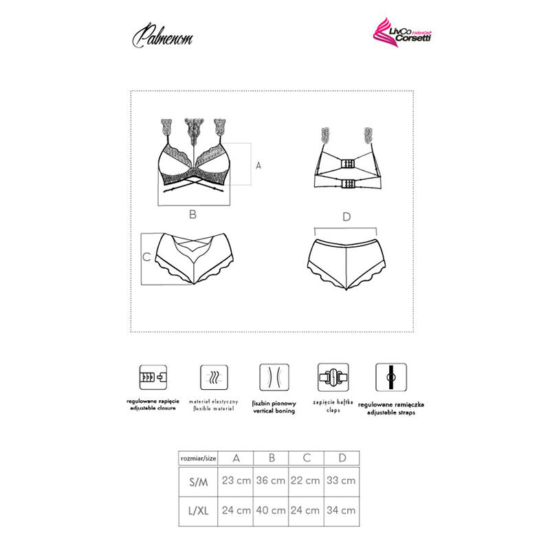 LIVCO CORSETTI FASHION - PALMENOM LC 90614 BH + TRUSSER SORT