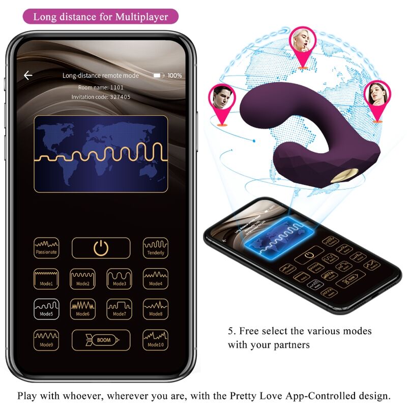 PRETTY LOVE - BILLY VIBRATIONSFJERNKONTROL LILLA GRATIS APP