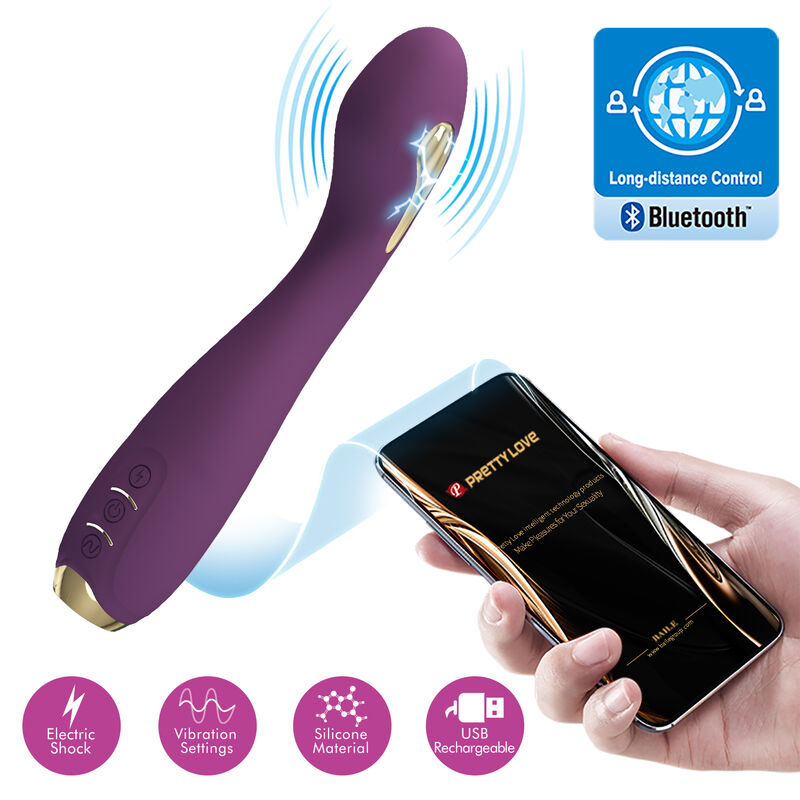 PRETTY LOVE - HECTOR ELEKTROCHODVIBRATOR MED APP-KONTROL LILLA