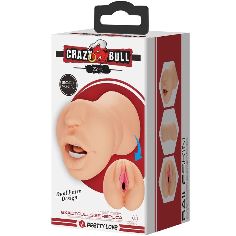 CRAZY BULL - ZOEY VAGINA-FORMET MASTUBADOR DOBBELT INDGANG