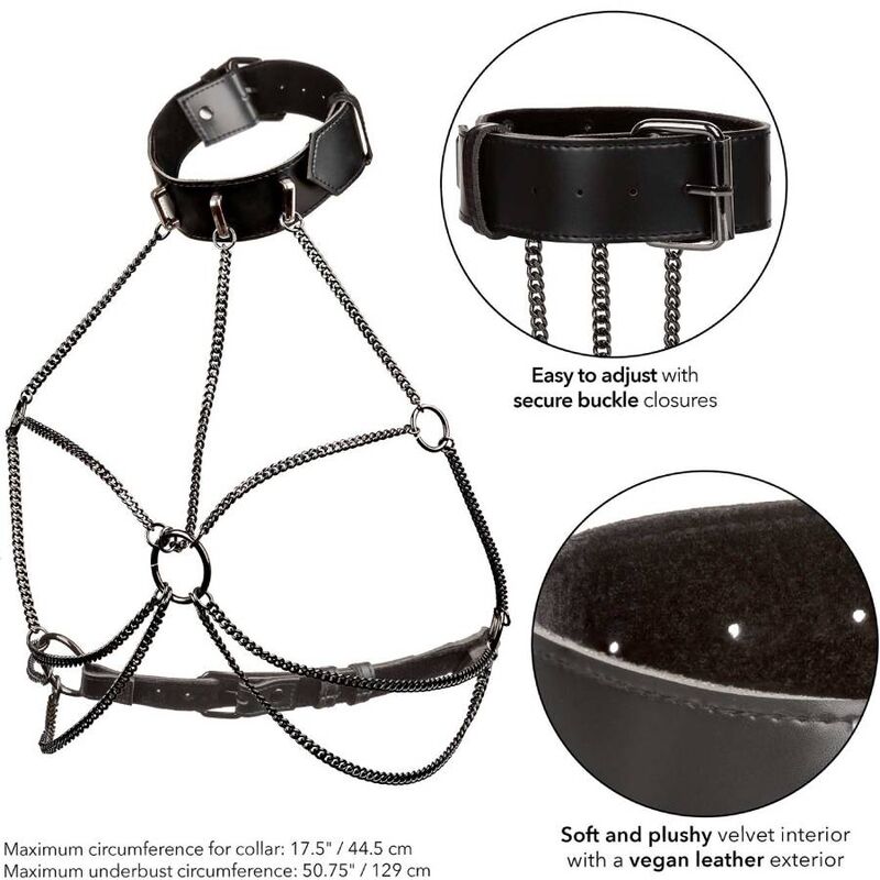 CALEXOTICS - EUPHORIA PLUS SIZE HALSBÅNDSSELE MED FLERE KÆDER