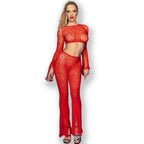 CHILIROSE - CR 4648 TOP & BUKSE RØD S/L