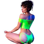 CHILIROSE - CR 4433 TOP & SHORTS GRØN S/M
