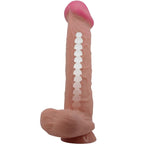 PRETTY LOVE - GLIDENDE HUD-SERIE REALISTISK DILDO MED GLIDENDE HUD-SUGEKOP BRUN 26 CM