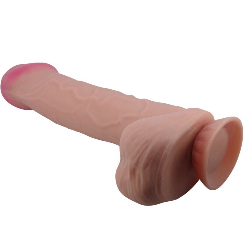 PRETTY LOVE - GLIDENDE HUD-SERIE REALISTISK DILDO MED GLIDENDE HUD-SUGEKOP BRUN 26 CM