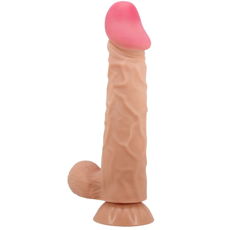 PRETTY LOVE - GLIDENDE HUD-SERIE REALISTISK DILDO MED GLIDENDE HUD-SUGEKOP 24 CM