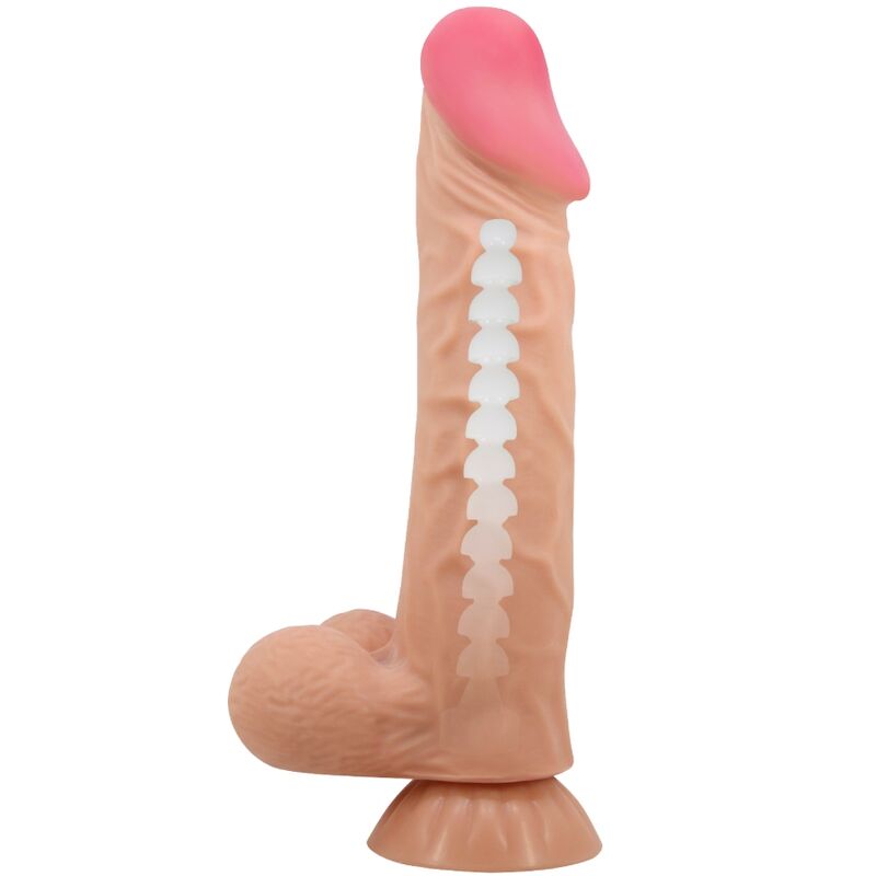 PRETTY LOVE - GLIDENDE HUD-SERIE REALISTISK DILDO MED GLIDENDE HUD-SUGEKOP 24 CM