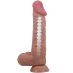 PRETTY LOVE - GLIDENDE HUD-SERIE REALISTISK DILDO MED GLIDENDE HUD-SUGEKOP BRUN 24 CM