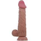 PRETTY LOVE - GLIDENDE HUD-SERIE REALISTISK DILDO MED GLIDENDE HUD-SUGEKOP BRUN 24 CM