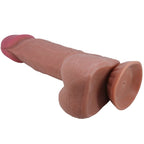 PRETTY LOVE - GLIDENDE HUD-SERIE REALISTISK DILDO MED GLIDENDE BRUN HUD-SUGEKOP 21,8 CM