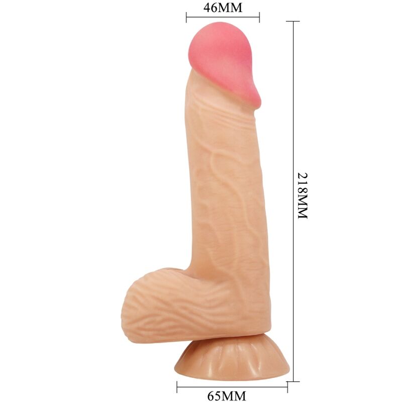PRETTY LOVE - GLIDENDE HUD-SERIE REALISTISK DILDO MED GLIDENDE HUD-SUGEKOP 20,6 CM