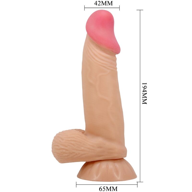 PRETTY LOVE - GLIDENDE HUD-SERIE REALISTISK DILDO MED GLIDENDE HUD-SUGEKOP 19,4 CM