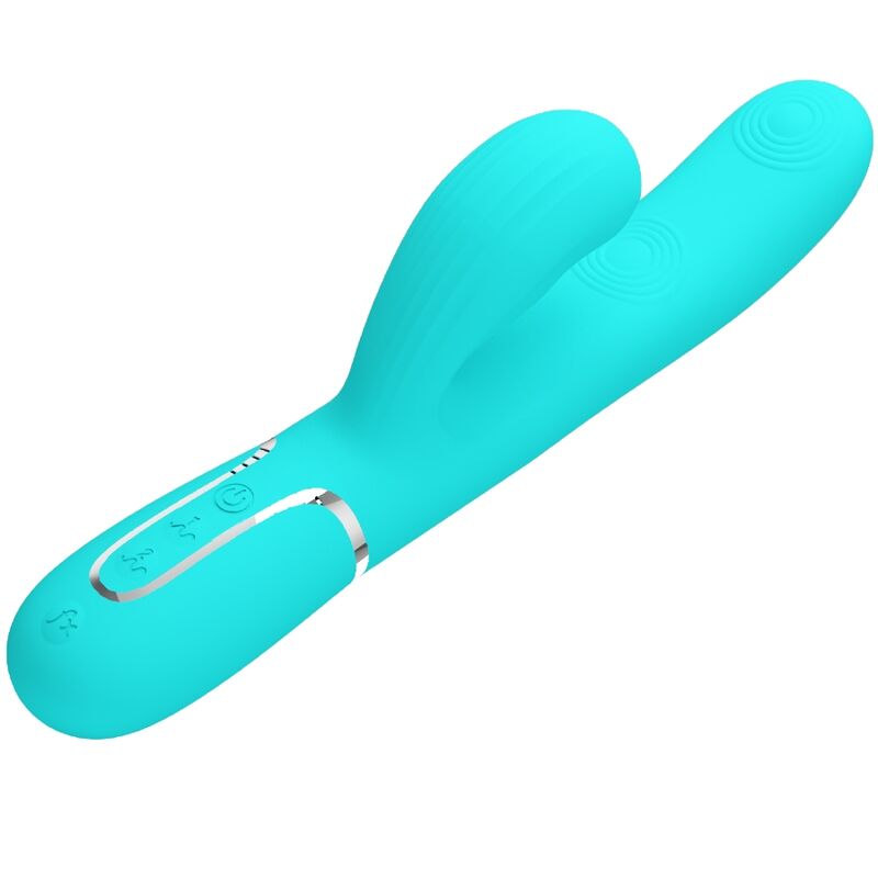 PRETTY LOVE - PERLITA MULTIFUNKTIONS 3-I-1 G-PUNKT VIBRATOR AQUA GRØN